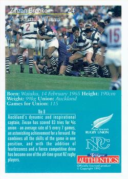 1995 Card Crazy Authentics Rugby Union NPC Superstars #24 Zinzan Brooke Back